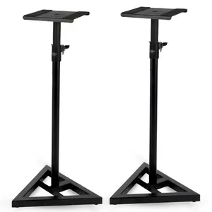 5 Core Speaker Stand 2Pc Heavy Duty Adjustable Telescoping Height 59.5" Triangle Base 100Lb Capacity