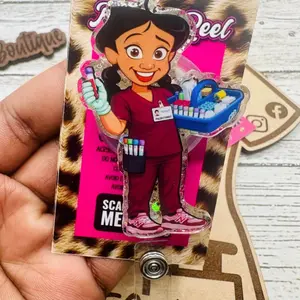 Phlebotomy Phlebotomist Glitter Badge Reel: Funny Nurse ID Holder