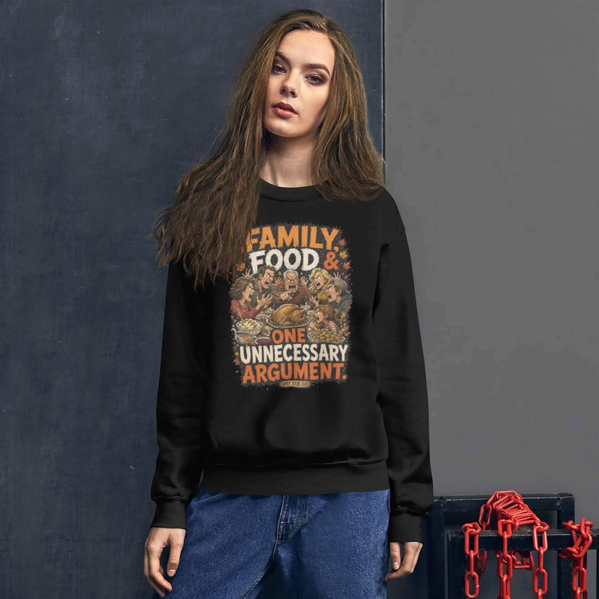 Women's Casual Hoodie - Unisex Polyester-Spandex Yarn Sweatshirt for Family Argument Scenarios, Knit