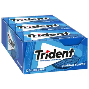 Trident Original Flavor Sugar Free Gum, 12 Packs of 14 Pieces (168 Total Pieces)