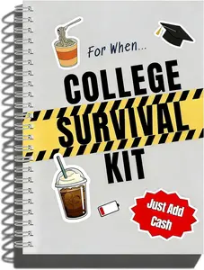 The 'For When..' College Survival Kit Gift Card Book, 2026 College Graduation Gift Card Holder Book, Funny Interactive Pages Money Cash Holder, Back to School Student Care Package Idea