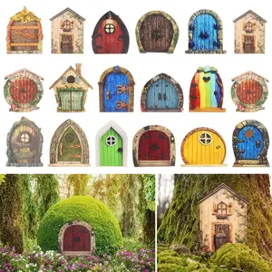6PCS Mini Fairy Door for Home Garden Tree Fairy Door Outdoor/Indoor Decor
