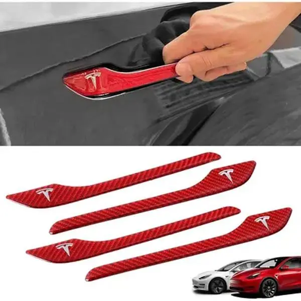 Car Accessories Door Handle Decoration Cover Car Door Handle Sills Protection Wrap for Tesla Model 3 Y S X