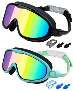 2 Pack Kids Swimming Goggles | Anti-Fog Anti-UV Leak-Proof Wide View Comfort Silicone Swim Goggles for Children 3-14 Boys Girls