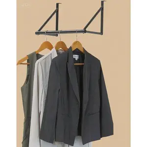 Over Door Hanging Rod for Clothes - Space Saving Closet Organizer - Adjustable Garment Rack - Sturdy Black Metal - No Drill Installation - Reusable Storage Solution