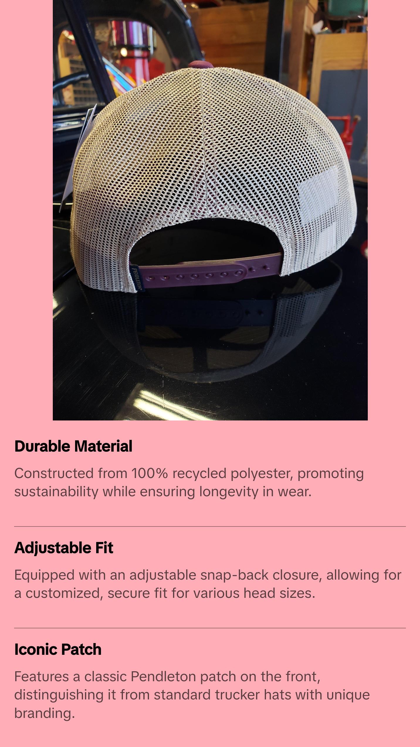 Pendleton Classic Patch Trucker Hat in Maroon