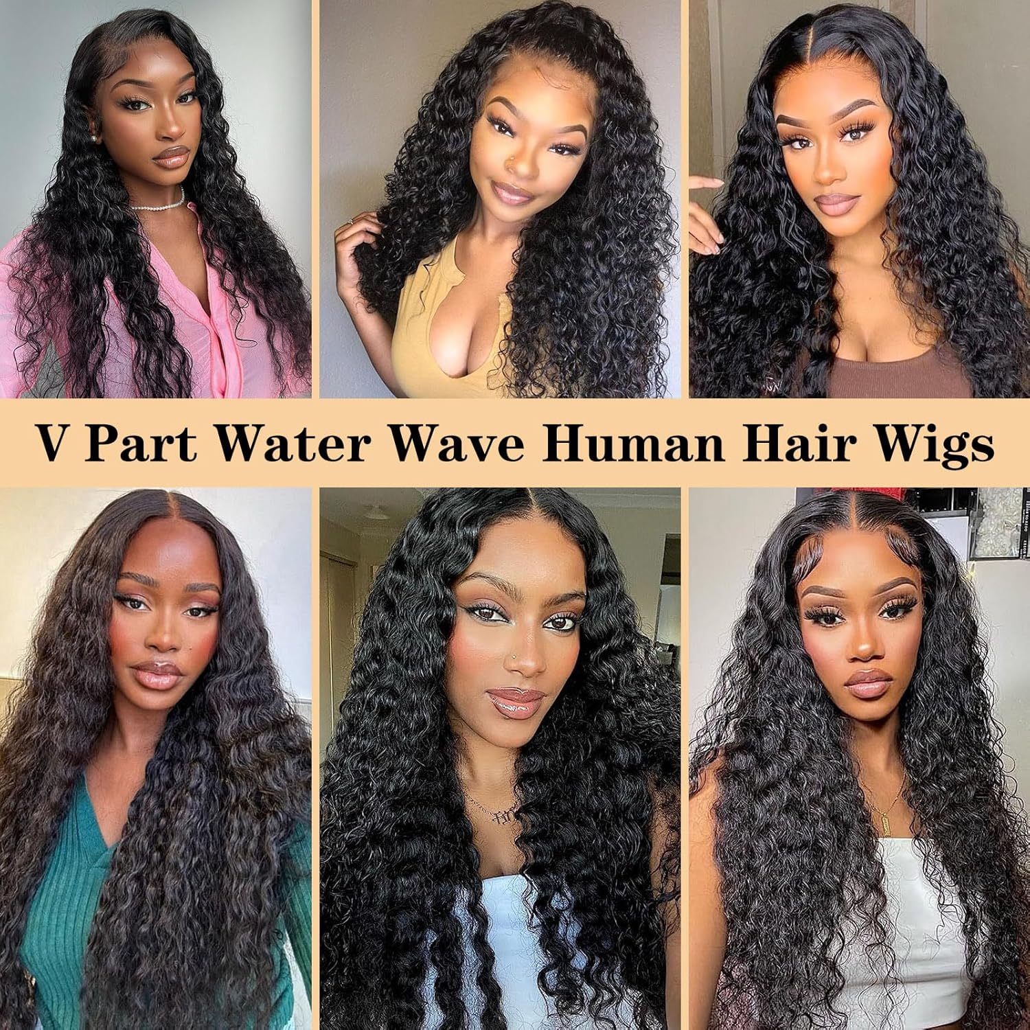 【Bye Bye Slip】 Bling Hair Deep Wave Wig V Part Human Hair Wigs with Drawstring Ready To Wear Invisible Knots Wig for Beginners Friendly All Day Secure