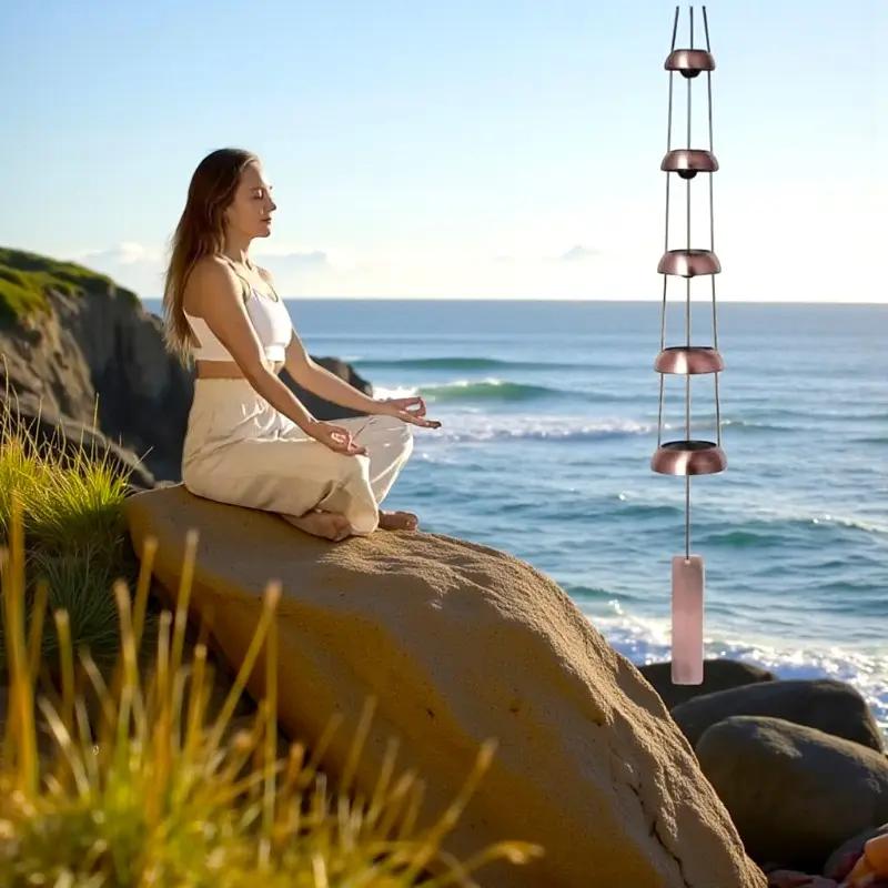 Metal Pagoda Wind Chimes for Outside - Copper Feng Shui Wind Bell for Home Yard Outdoor Decoration,Memorial windchimes Gifts,Garden Hanging Decor,Japanese Handmade Copper Pagoda Feng Shui Wind Chimes, Handmade Japanese Outdoor Wind Bell for Yard Garden