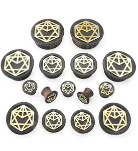 Alchemy Brass Areng Wood Mayan Flare Plugs