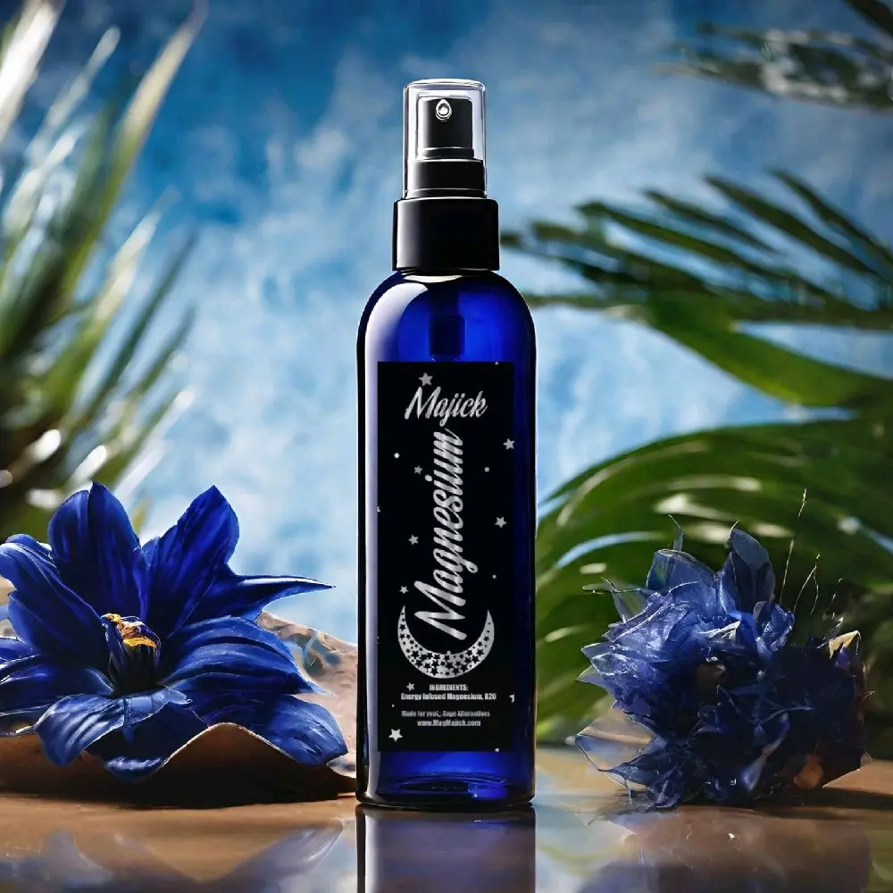 4oz Pure Magnesium Majick Spray for Anxiety Relief Better Sleep Support Restless Legs Menstrual Cramp Relief Hormone Health Clean Effective Transdermal Formula