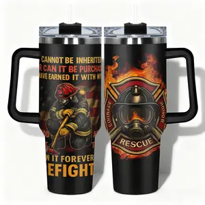 1pc Tumbler Stainless Steel Water Bottle Insulated Travel Drinkware Firefighter Graphic Designs, Leakproof Large Capacity, Needed for Gym, Hiking, Travel Ideal Birthday Christmas Gift,Father's Day Gift,Fireman Appreciation Gift