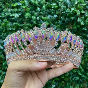 Rose gold crown with diamonds