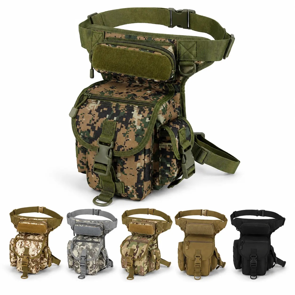 Tactical Outdoor Multi-Functional Sport Leg Bag for Men - Motorcycle Riding Thigh Pouch with Portable Camouflage Design ：