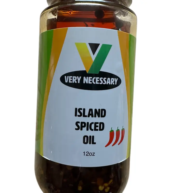 Very Necessary Island Spiced Oil Organic Sugar-Free Natural Dairy Free Bottle Flavor Chilli Rice Spiced oil seasoning hot sauce crunchy  fried