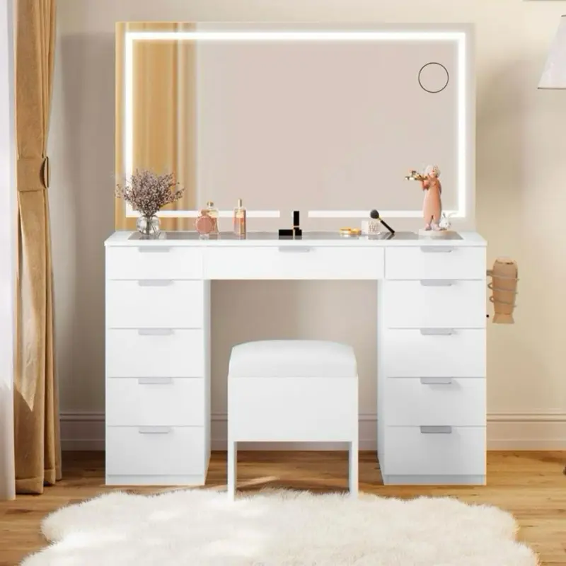 MAKEUP VANITY WITH SLIDING MIRROR
