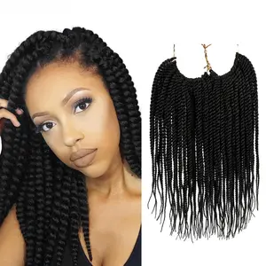 Braid PRE-FEATHERED Box Braid 14 "Multi-Strand Braid Hair Piece Fashion Black Dreadlocks