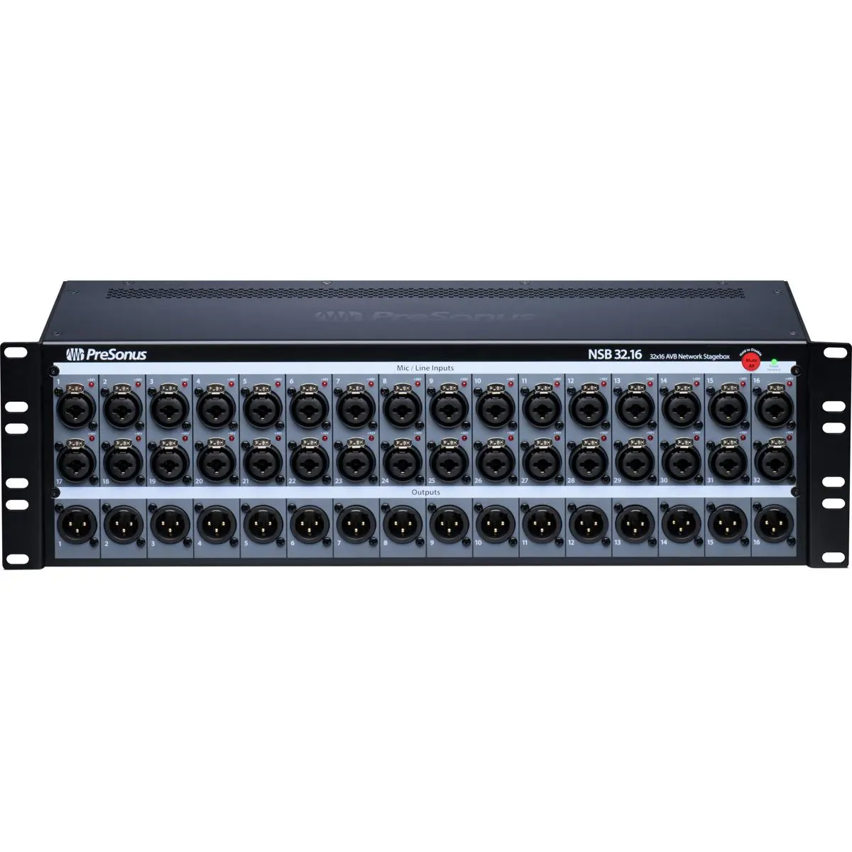 PreSonus NSB 32.16 32x16 AVB-Networked Stage Box, Digital Audio Mixer Accessory with Remote Control & Adjustable Settings