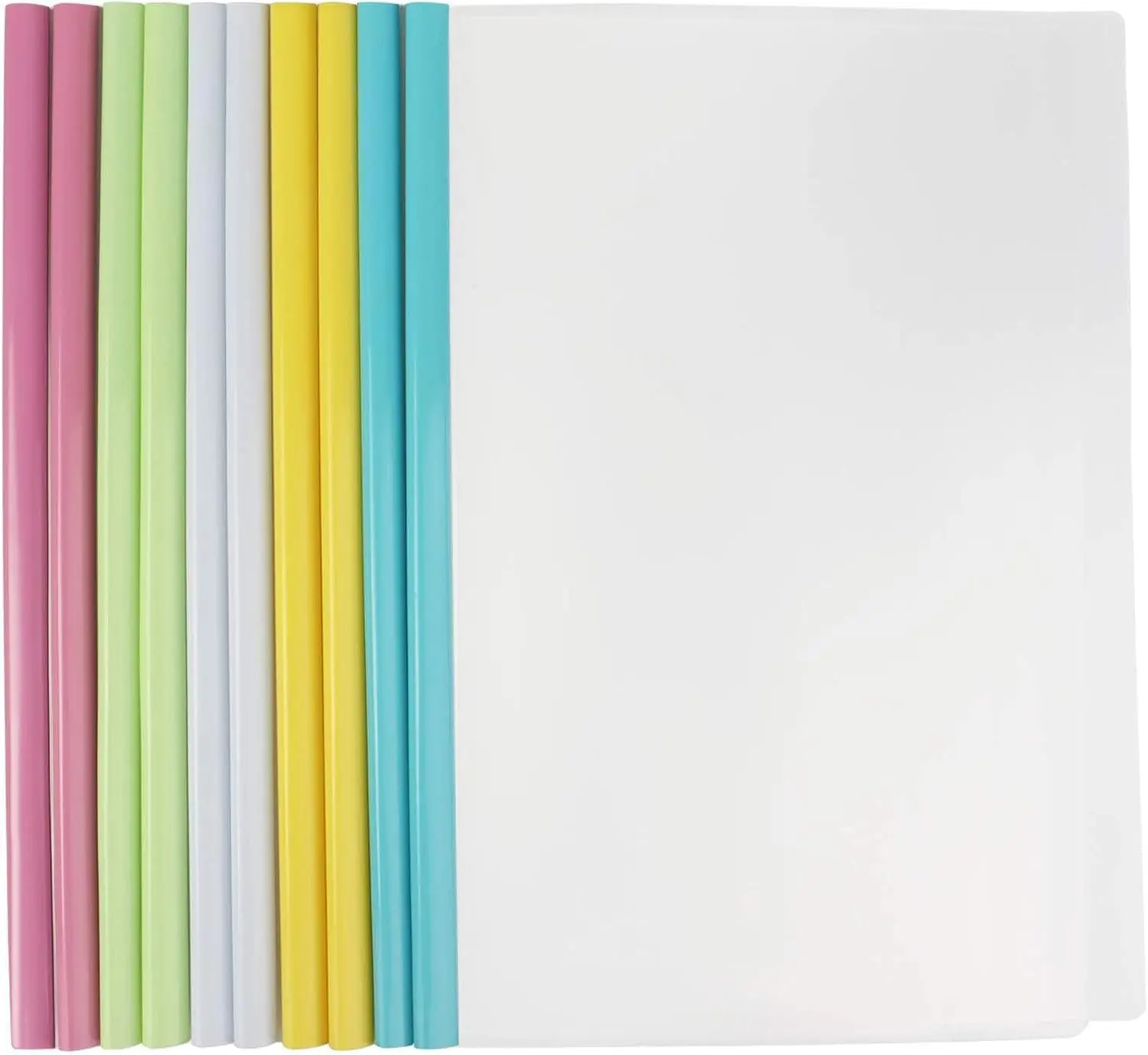 Report Covers with Sliding Bar, Clear Paper Protector Sleeves, 12.2 x 8.5 Inch (10 PCs)