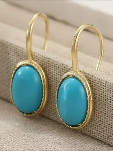 Classic Charm Synthetic Oval Turquoise Dangle Earrings For Women Bohemian Female Wedding Earrings Exquisite Banquet Jewelry, The Perfect Gift for Girls