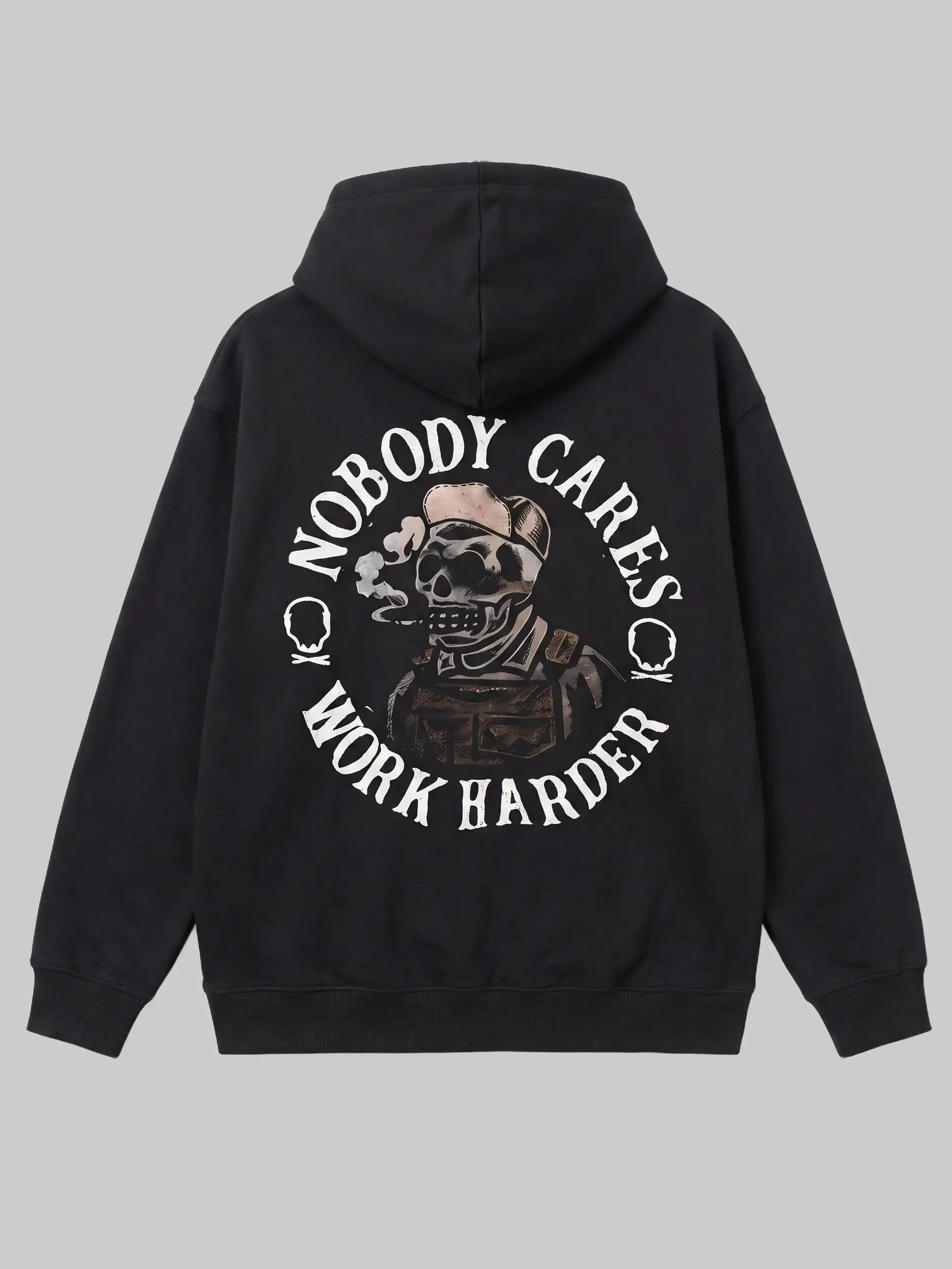 Men's Motivational Hoodie with "NOBODY CARES WORK HARDER" Work Ethic Graphics - Heavy-Duty Oversized Tops, Kangaroo Pocket, Machine Washable (No Dryer), for Workouts & Casual Winter Wear, Hoodies, Mens Gifts, Sweatshirts, Soft Fabric