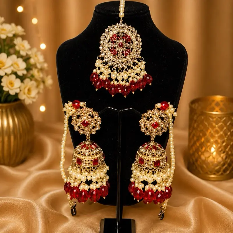 Sahara Jhumki Earrings with Tikka Set