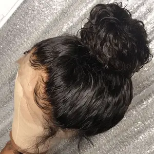 Glueless Full Lace 360 Pre-Plucked & Pre-Bleach Customized Brazilian Virgin Human Hair HD Transparent and Transparent Swiss Lace Wig