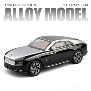 1:24 Rolls Royce Spectre Alloy New Energy Car Model Diecasts Metal Luxy Car Vehicles Model Simulation Sound Light Kids Toys Gift