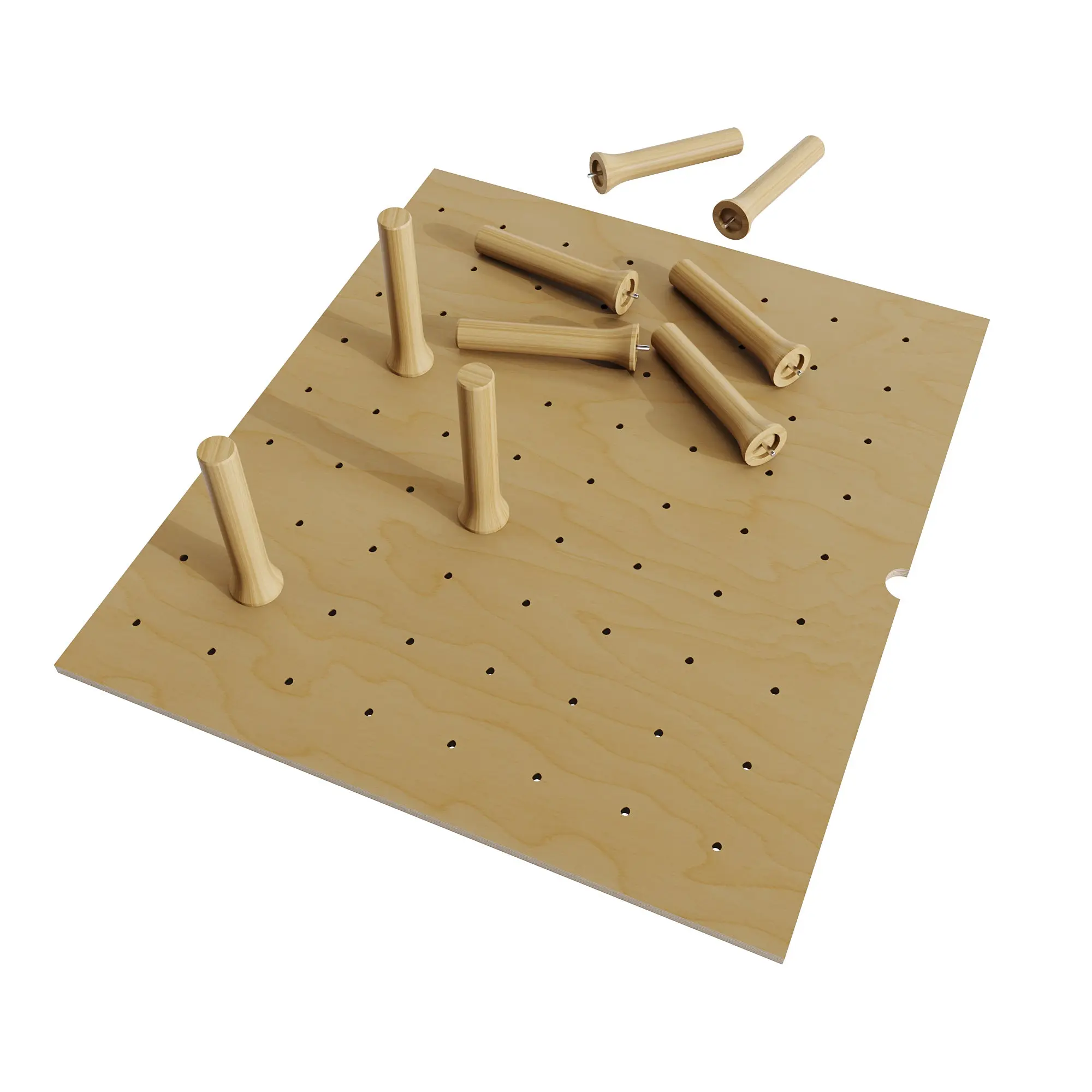 Dowell Kitchen Wood Pegboard Drawer Organizer – Pot, Pan & Plate Storage System, 24" x 21" (Trimmable) Organizer with 9 Wooden Pegs – 4007 PEG Series