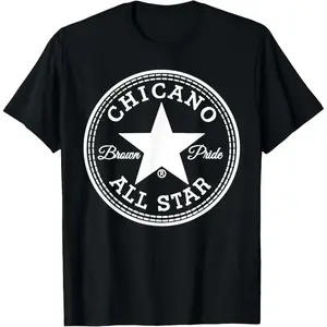 Chicano Brown, Chicano Clothing, Mexican Clothes, Chicano Style Art Graphic T-Shirt for Men & Women, Gangster Clothes Lowrider Art, Cholo Outfit MXC005