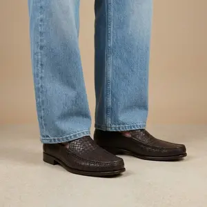 Bruno Magli Tonio Brown Woven Loafer