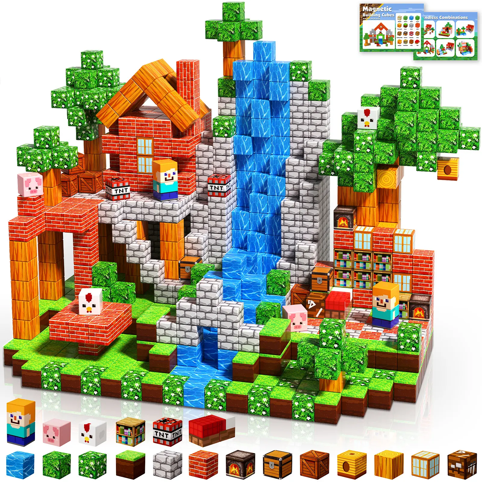 Magnetic Blocks - 100PCS Magnetic Building Blocks Cubes, Magnet Toys for Kids Age 3+, Toy Building Set for Kids, Magnets Stacking Construction Toys Easter Birthday Gifts for Boys Girls Age 4-8, 8-12 Summervibes,summerwins