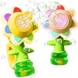 7-Color Flower Bubble Blaster – Handheld Bubble Maker for Kids & Adults, Produces Lots of Bubbles for Indoor & Outdoor Fun, Party Favors, Garden, Pool & Bathtub (Includes Tool)
