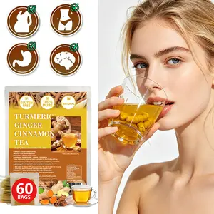 Tea Turmeric Ginger Cinnamon Tea, 100% Natural, Anti-Inflammatea. Eco-conscious Tea Bags. Turmeric Ginger Herbal Tea. No Sugar, No Caffeine, No Gluten, Vegan. antiinflamma tea, looseleaf tea Beverage anti in flama tea ginger caffeine free