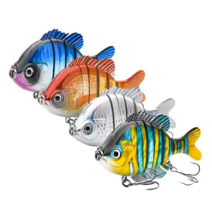 Christmas present 4-Pack Multi-Joint Sunfish Lures Realistic Swimbait with Gold Reflective Coating for Enhanced Fish Attraction Ideal Gift for Anglers