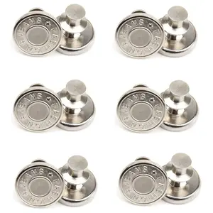 6PCS Reusable Jean Waist Buttons - Adjustable Fit for All Pants & Jeans