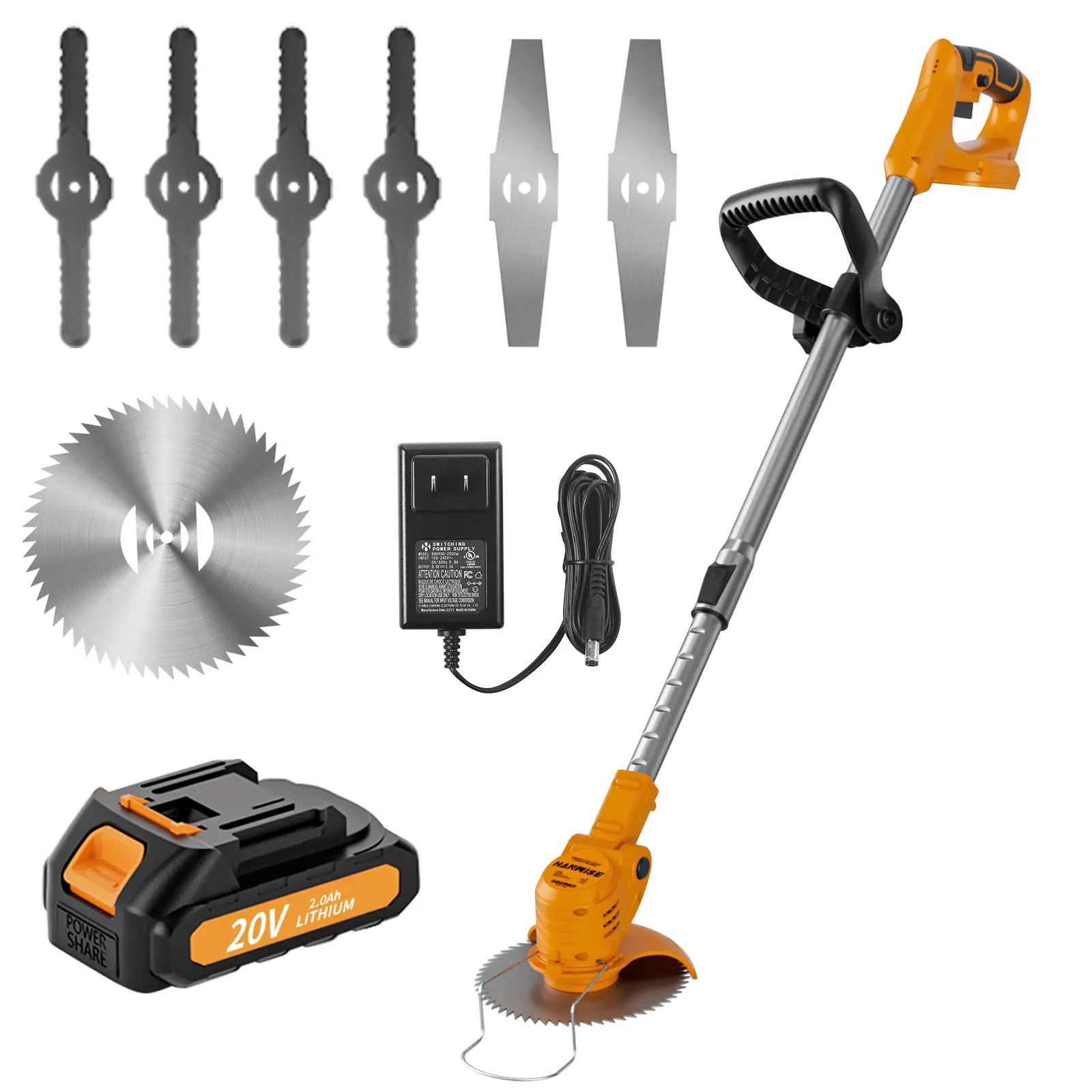 Cordless Grass Trimmer  -Adjustable Grip, Batteries Included, Garden Tools for Courtyard Use