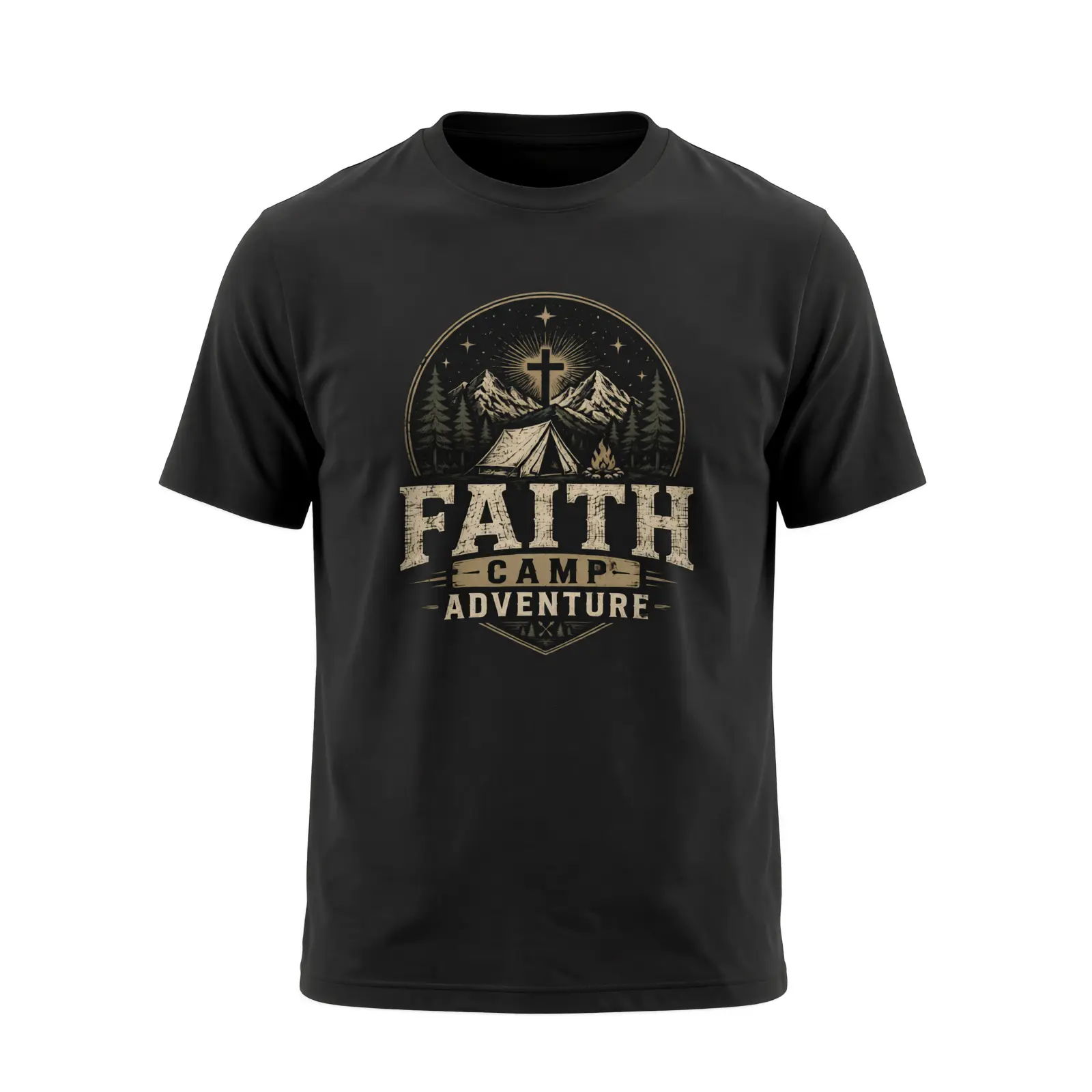 Unisex Breathable Christian Graphic Print T-Shirt - Men's Top, Youth Group Religious Gift for Faith Camp, Outdoor Adventure Retreat
