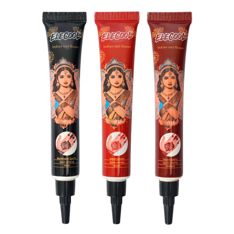 (Pack of 6) 25g-100% Fresh Natural Henna Cones | Original Henna Blend | Plant Based Temporary Tattoos |Two Colour Choose | Makeup Cosmetic