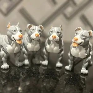Pit Bull dogs puppies 3D printed figurine statue decoration