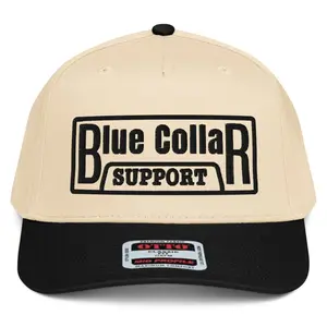 RIVEMUG NX1 Support Blue Collar Embroidered 2 Tone Hat Mid Crown Curved Bill Snapback Cap for Men and Women
