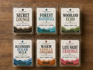 2.5 oz Wax Melt Clamshells | Hand Poured Soy Blend Wax Melts | Long Lasting Home Fragrance