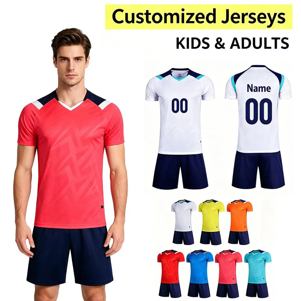 Personalised Football Jerseys  Foothball Kits for Kids & Adults Football Jersey Custom Soccer Jerseys 【Diy Name& Number】