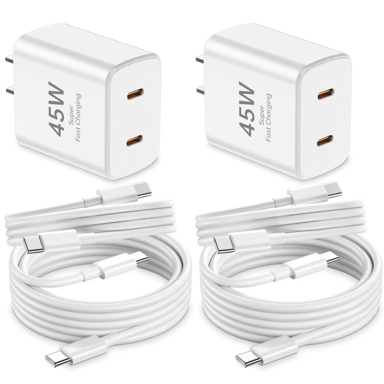 For iPhone 16 17 15 Pro Max Charger Fast Charging ,45W Dual Port USB C Super Fast Charger Block with 10Ft Extra Long 60W USB C Cable for iPhone 17 16 15 Pro/17 16 15 Plus/Air Dual Port Compatible Electronic