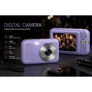 Digital Camera Camera with 32GB Card FHD 1080P 44MP Vlogging Camera 16X Digital Zoom Portable Camera (Purple) brewene