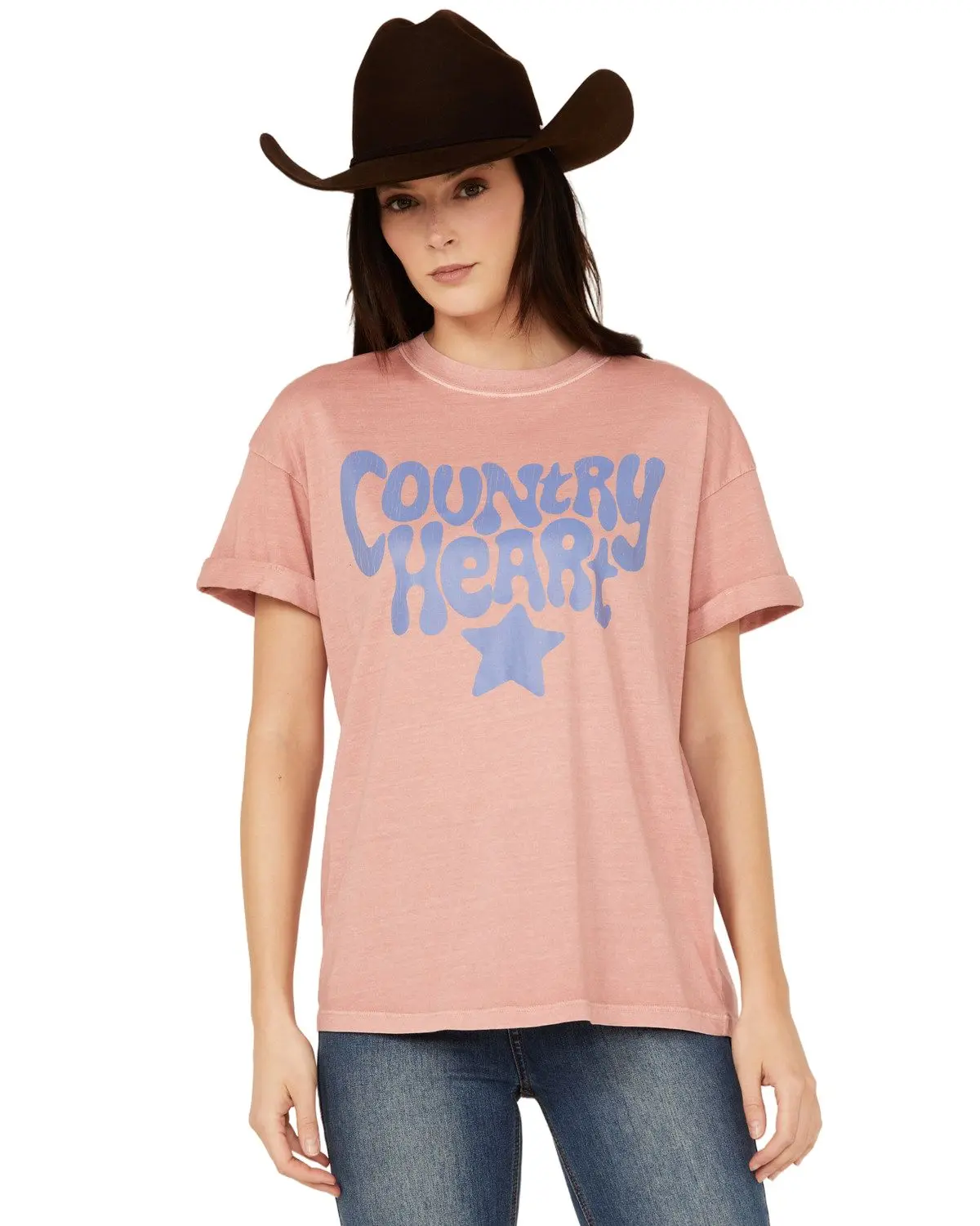 Girl Dangerous Women's Country Heart Short Sleeve Graphic Tee - Gd-5347