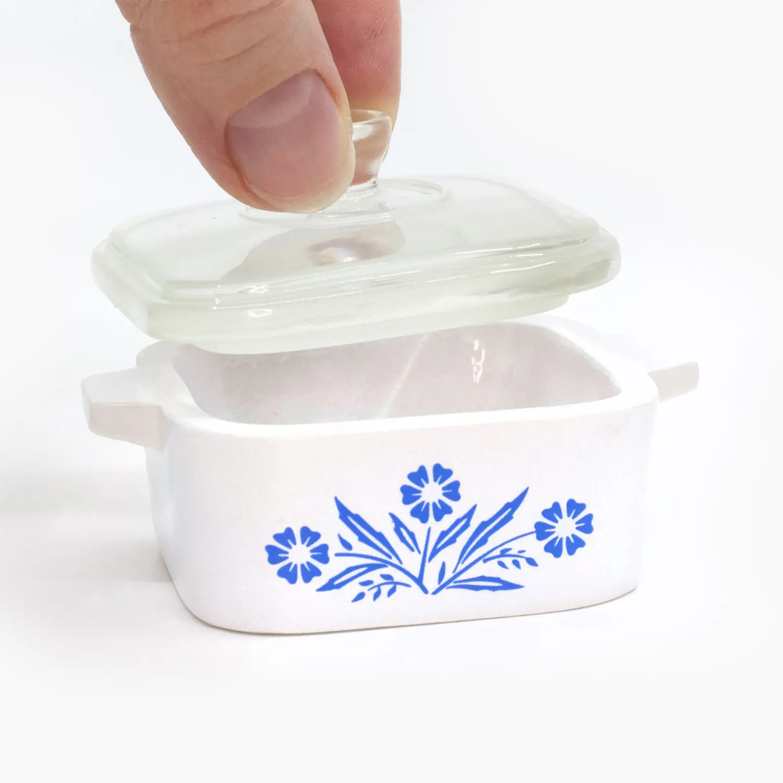 Mini Cornflower Trinket Box – Corning Ware–Inspired Casserole Mini Cornflower Trinket Box – Corning Ware–Inspired Casserole