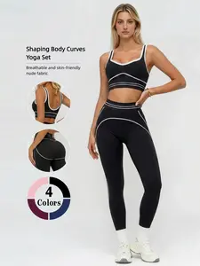 New Women's Yoga Set, High Waist Butt Lifting Slimming Quick-Dry Sports Bra, Running Fitness Two-Piece, Premium Line Fitness, Pilates Training Wear, Athleisure Wear Sets, Athleisure Sportswear Set