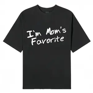 Men's 100% Cotton T-Shirt with 'I'm Mom's Favorite' Funny Print, Fashionable & Comfortable, Perfect for Casual Daily Wear – Show Your Humorous Side with This Unique Design