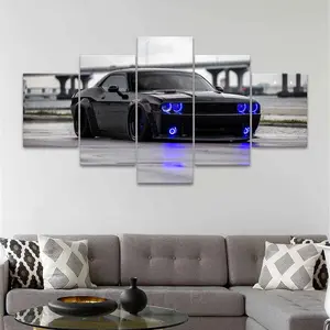 Car Pattern Canvas Painting, 5 Counts/set Modern Wall Art, Art Wall Decoration, Wall Decor for Home Living Room Bedroom Office, Ornaments