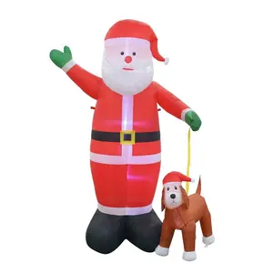 Jeco  8 ft. Santa & Labrador Dog Inflatable for Christmas Decoration